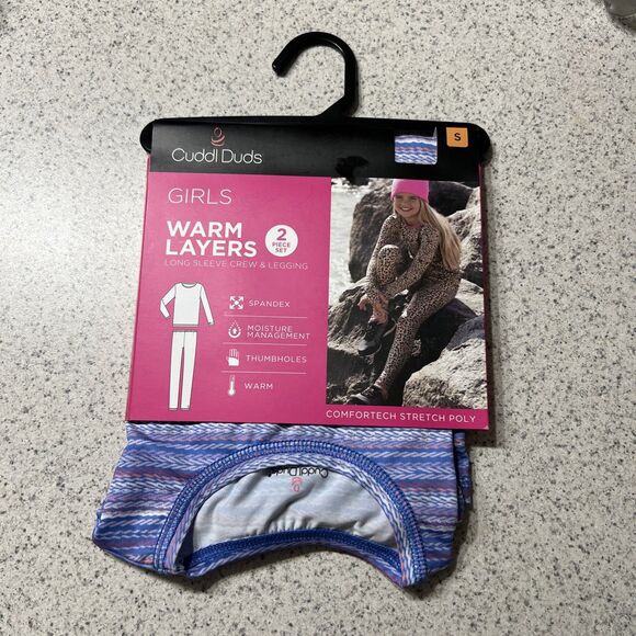 Cuddl Duds Small 6/6x Girls Warm Layers Long Sleeve Crew Leggings 2 Piece NWT - Picture 1 of 4